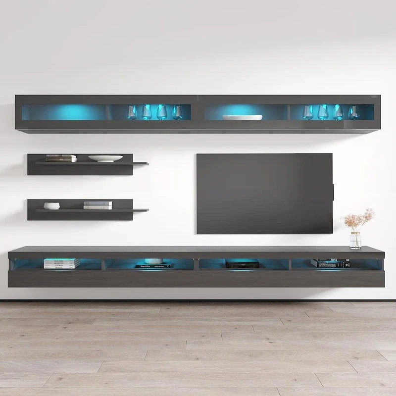 Fly I2 35TV Wall-mounted Floating Modern Entertainment Center Set