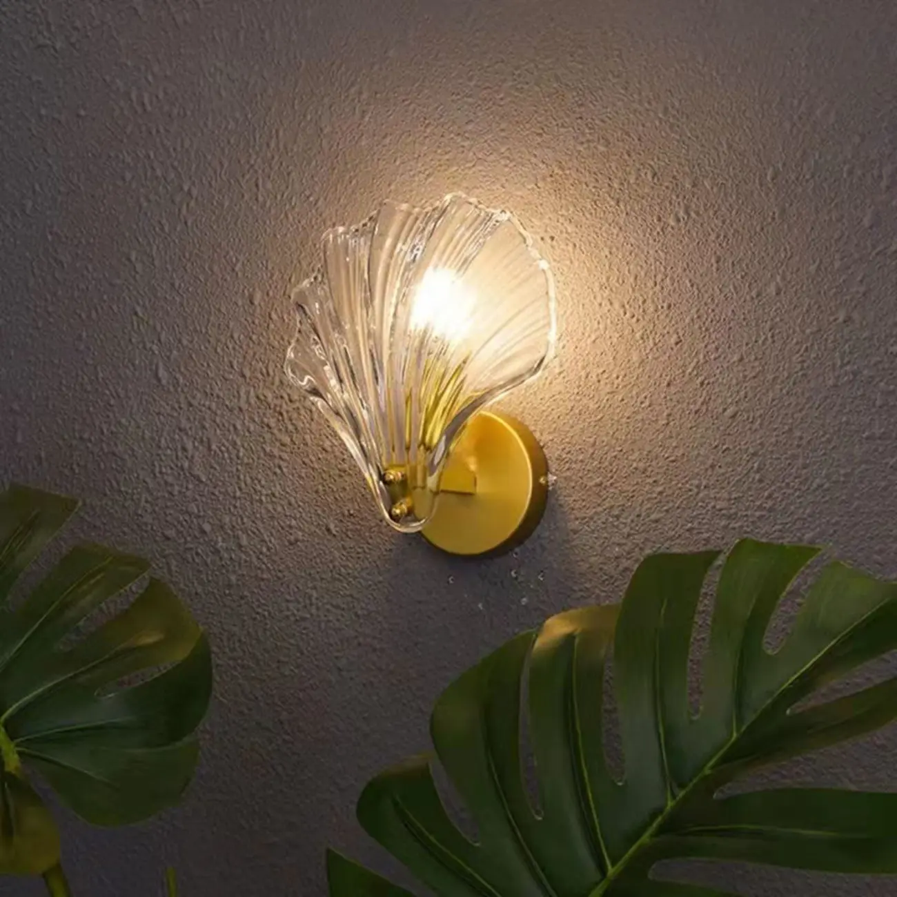 Modern Geometric Metal Vanity Lights with Glass Shell Shade