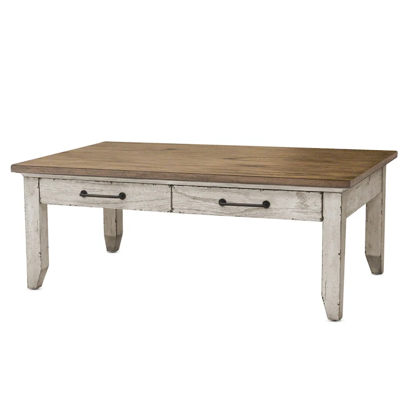 Two-Tone Ivory and Honey Coffee Table