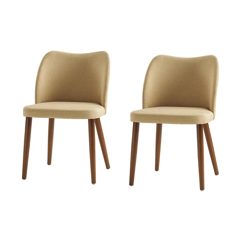 Melisa Upholstered Solid Wood Dining Chair Set of 2 by HULALA HOME