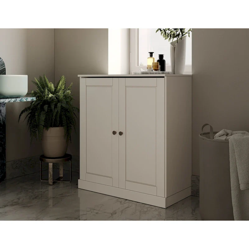 Palace Imports 100% Solid Wood 32 Bathroom Cabinet with Solid Doors and Adjustable Shelves
