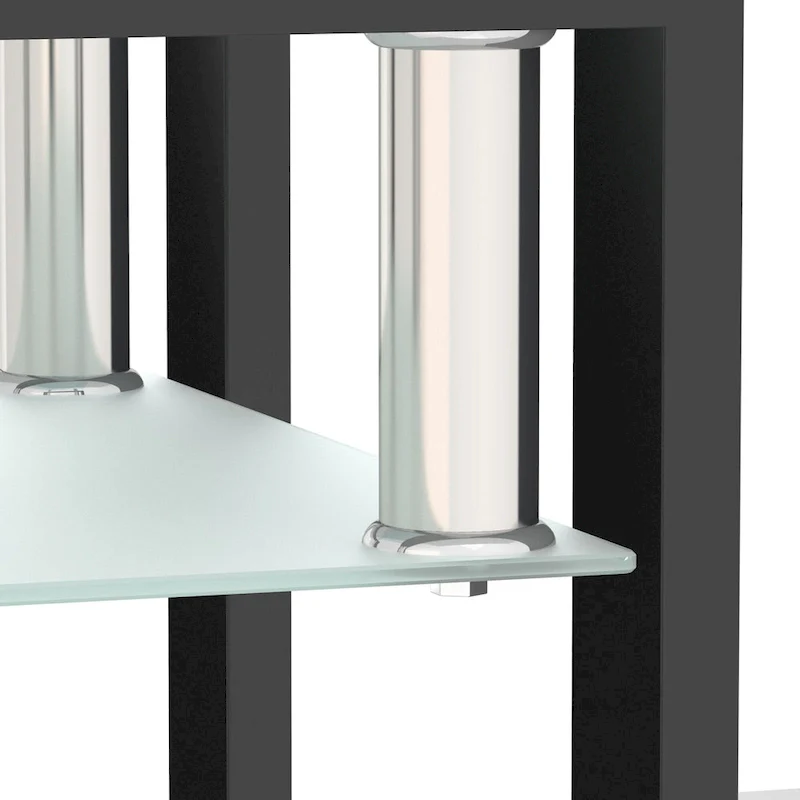 Square Tempered Glass Coffee Table with Metal Legs