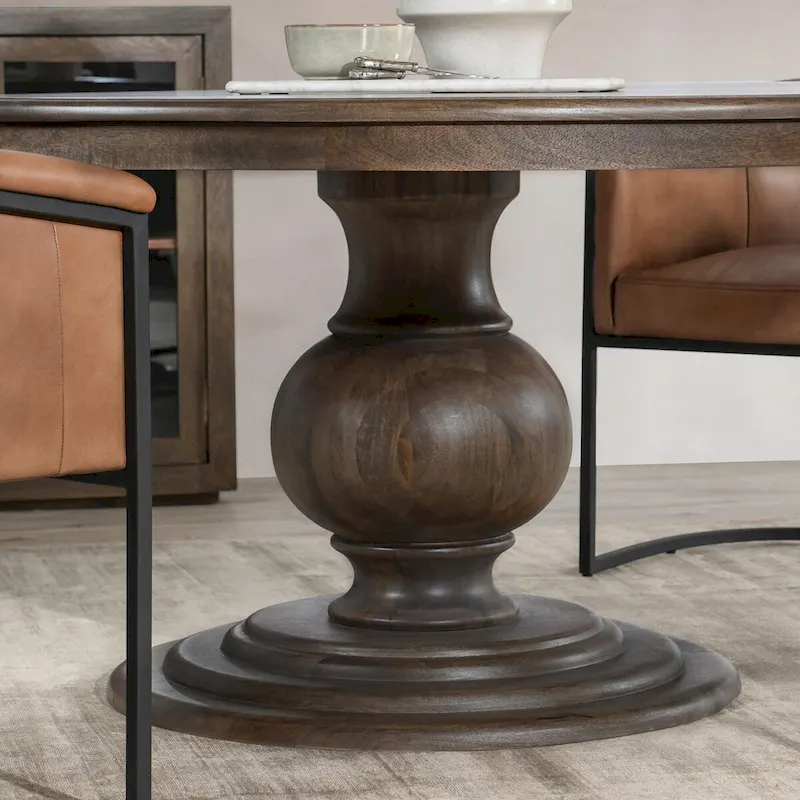 Classic Home Brookside 60 Round Dining Table in Cocoa Brown - 60Wx60Dx30H
