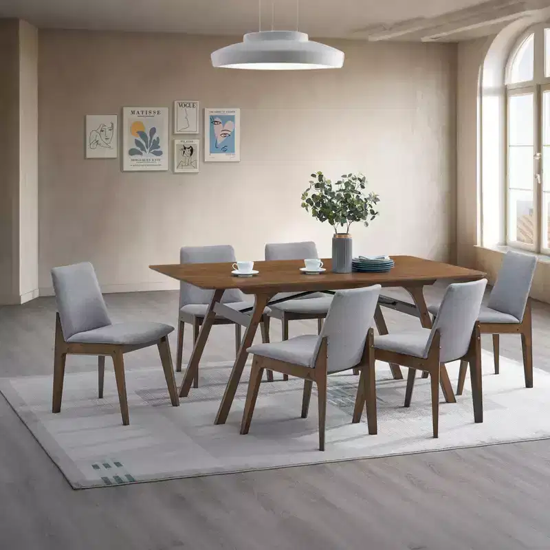 Christopher Knight Home Tabitha 7pcs Upholstered Wood Dining Set