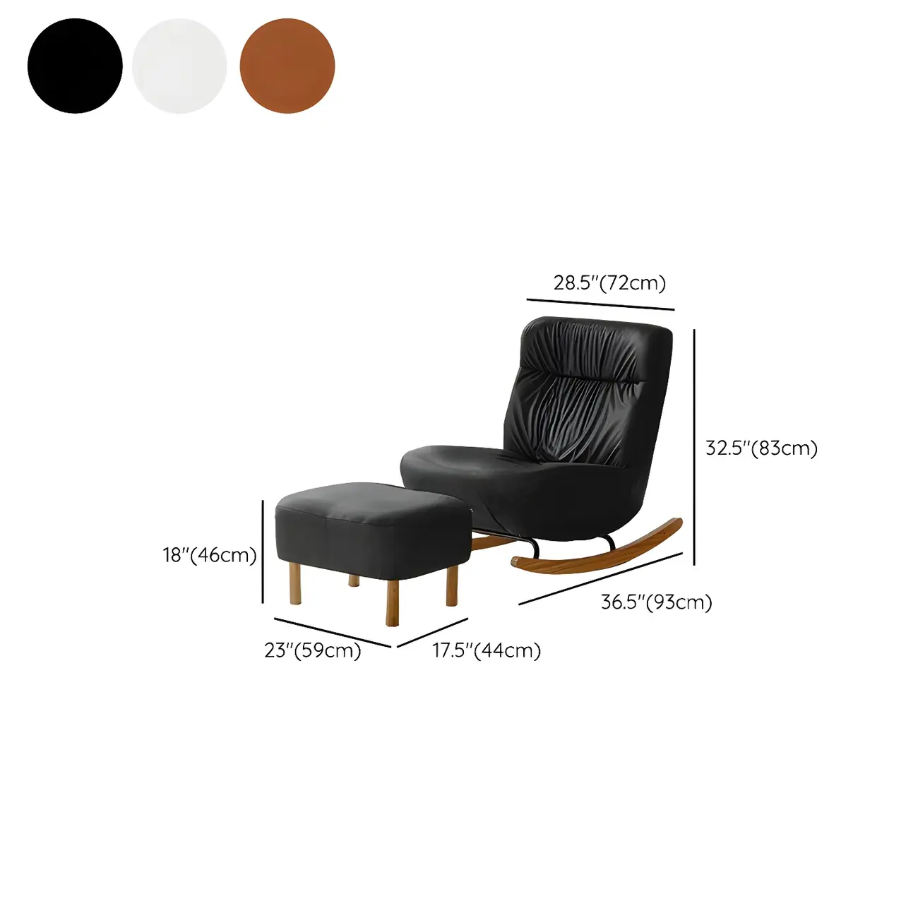 Faux Leather Upholstered Rocking Chair with Optional Ottoman