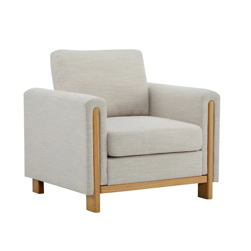 Christopher Knight Home - Harmonia Upholstered Armchair with Solid Wood Frame and Plush Cushioning