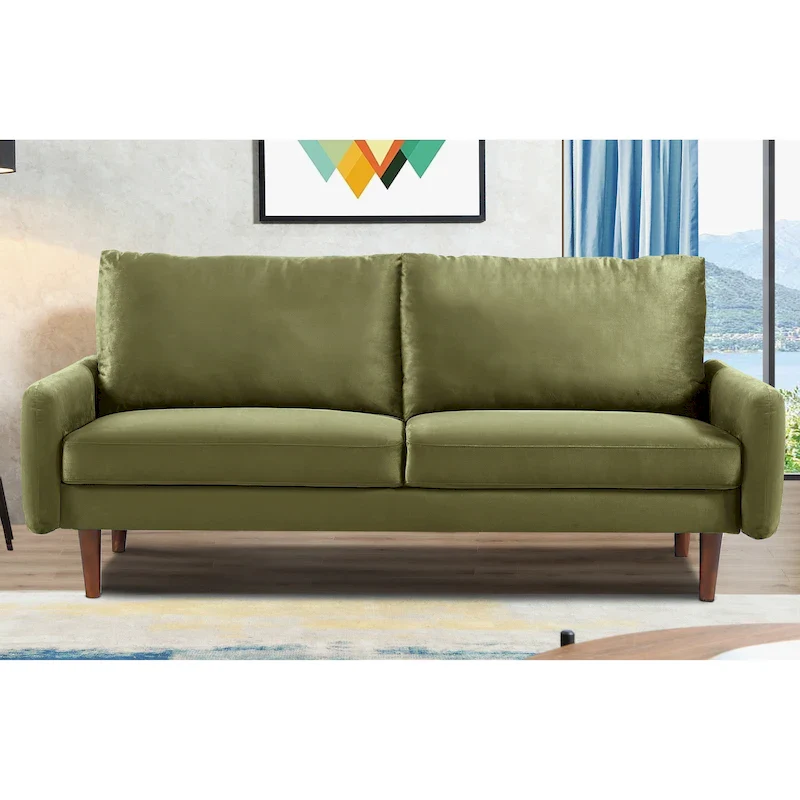 70W Tapered-Leg Velvet Sofa