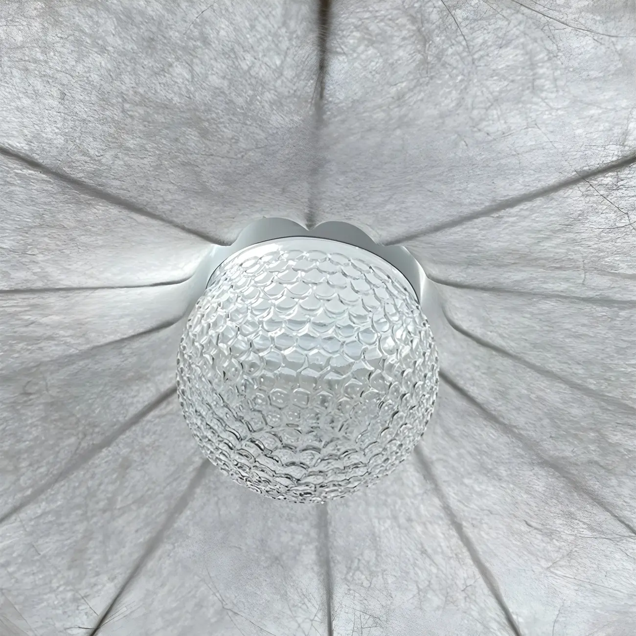 Modern White Flower-Shaped Drum Chandelier Height Adjustable