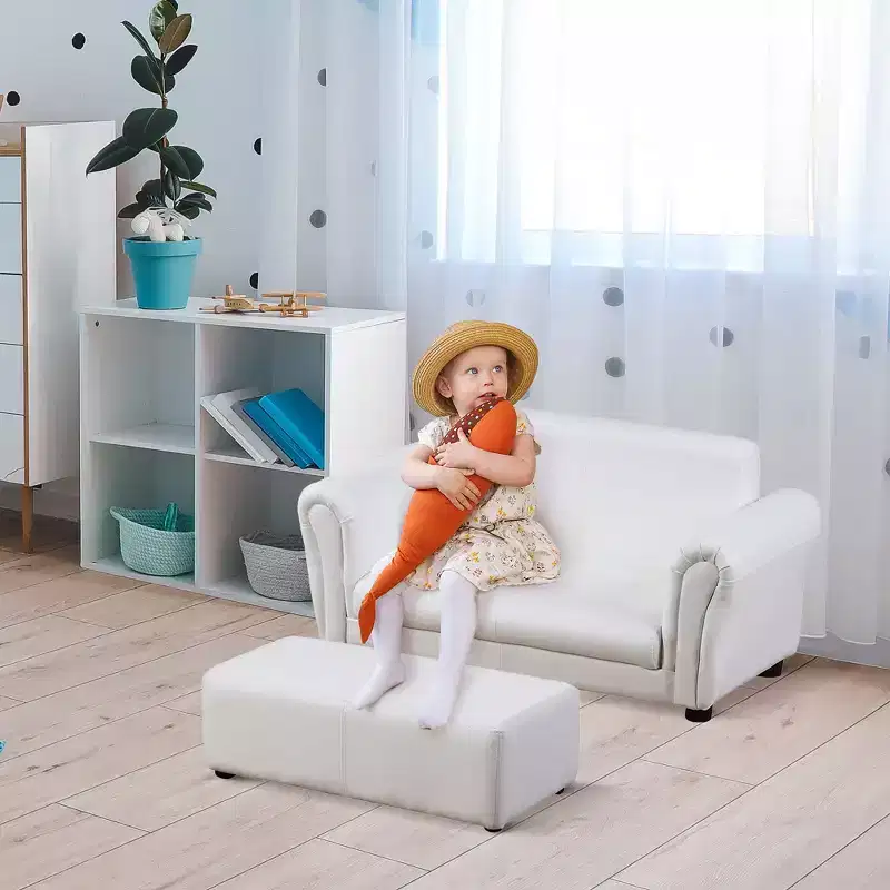 Kids Sofa Set with Footstool for Toddlers and Babies