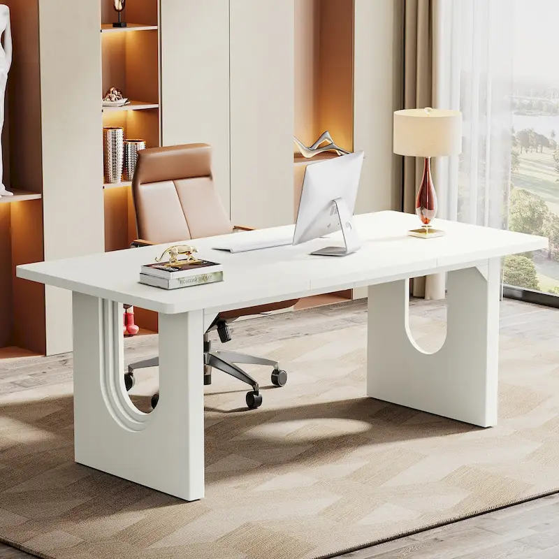 Modern Office Executive Desk, 70.9  Large Computer Desk Conference Table for Meeting