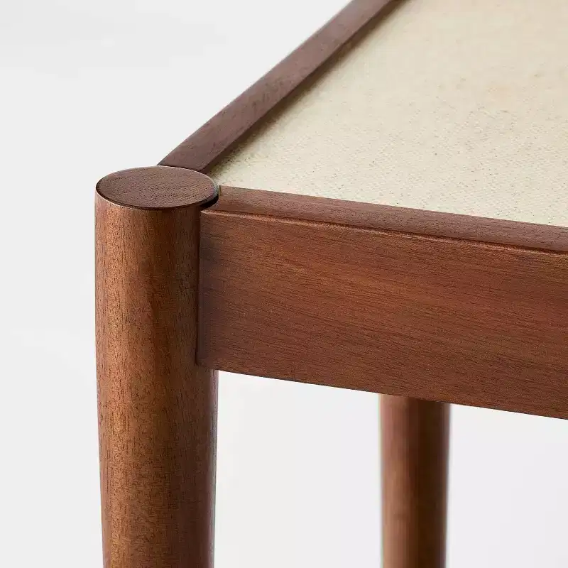 Natural Linen Console Table with Shelf Mahogany Brown - Threshold™ designed with Studio McGee