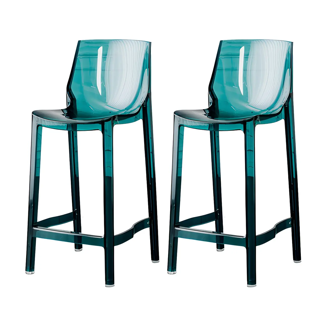 Modern Acrylic Transparent Chic Rectangle Durable Bar Stool