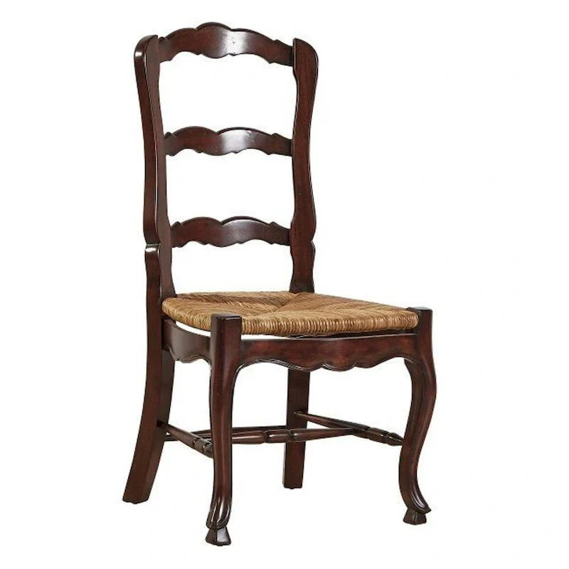 Ladderback Dining Chair with Cabriole Legs, Brown