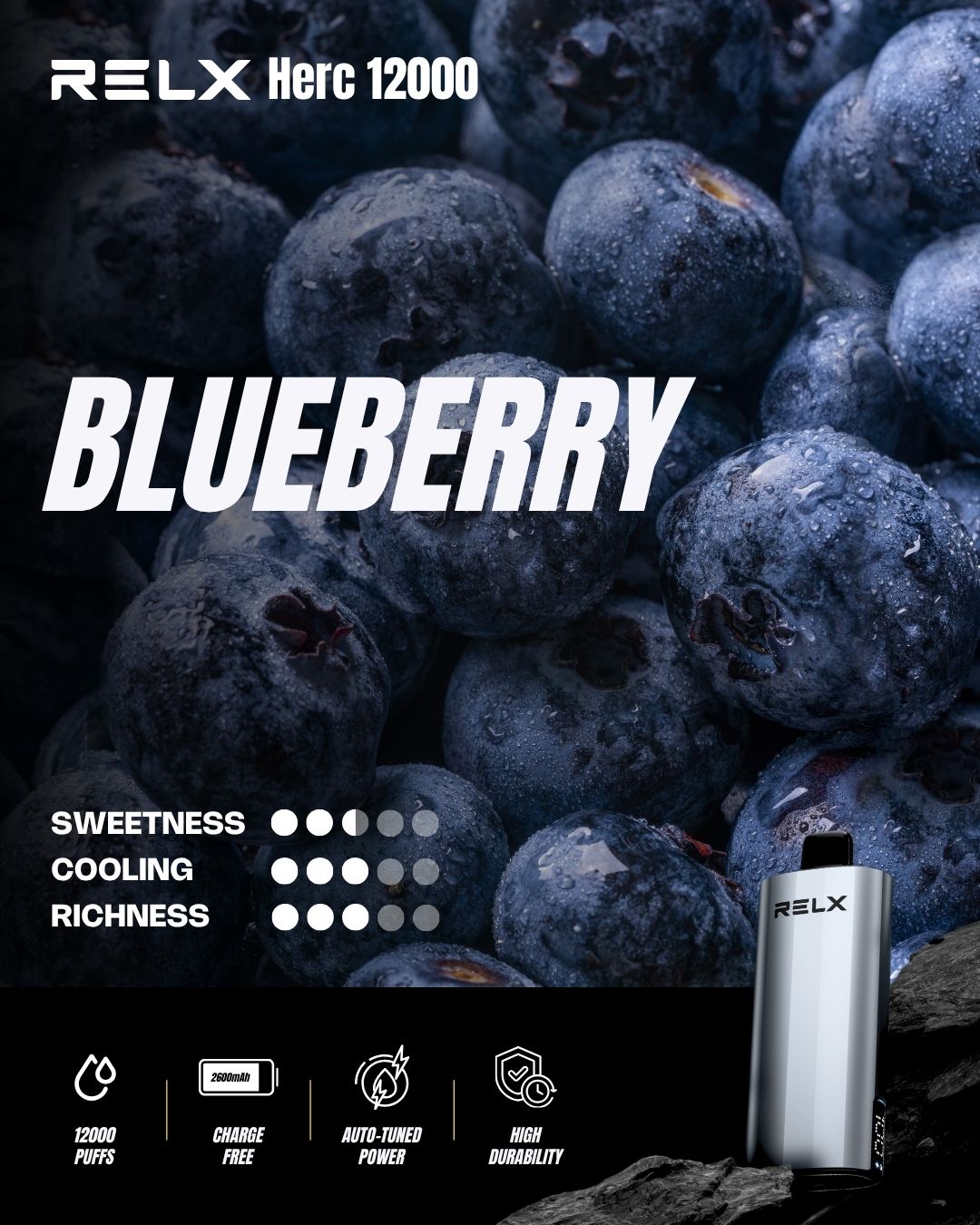 new Relx Herc 12000 Puffs 15 Flavors