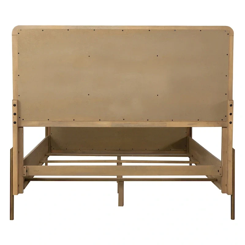 Stevie Sand Wash and Natural Cane Upholstered Panel Bed