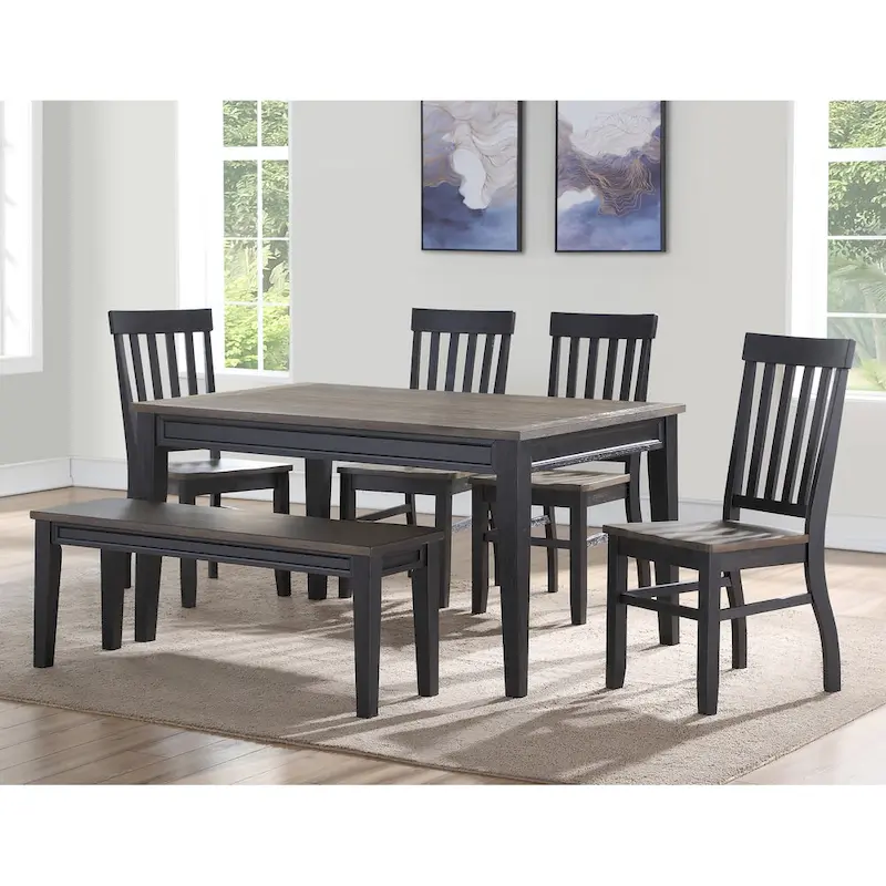 Steve Silver Ralston Two-Tone Ebony and Driftwood Dining Chair,Set of 2