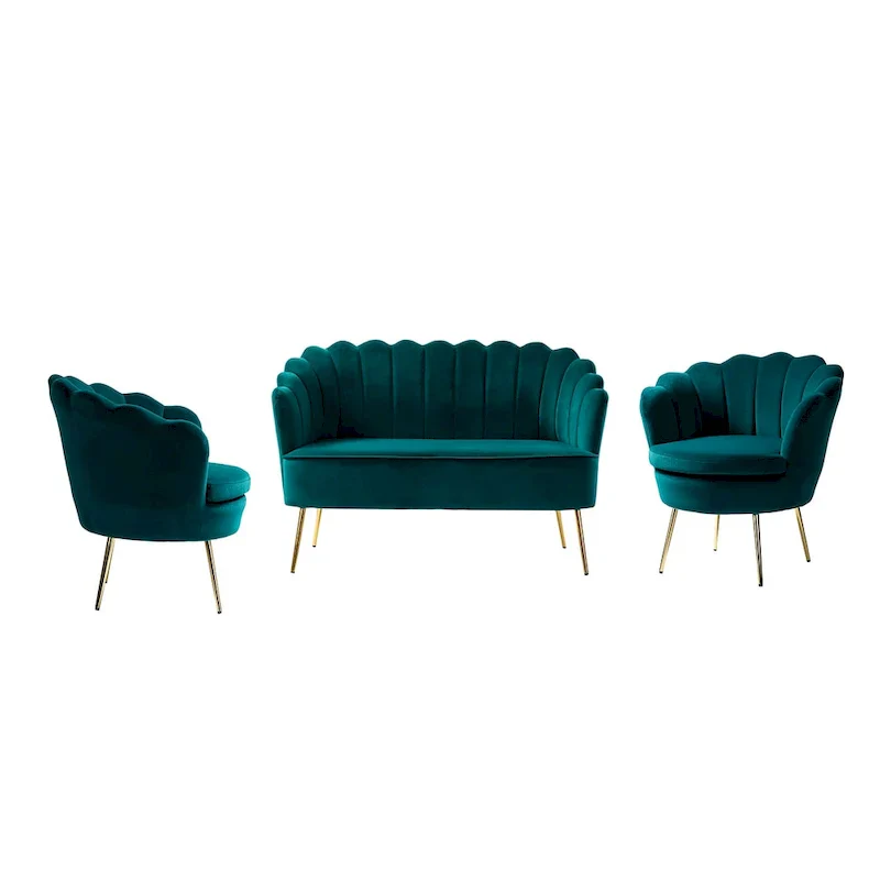 Xabier 52 in. 3 Piece Living Room Set by HULALA HOME