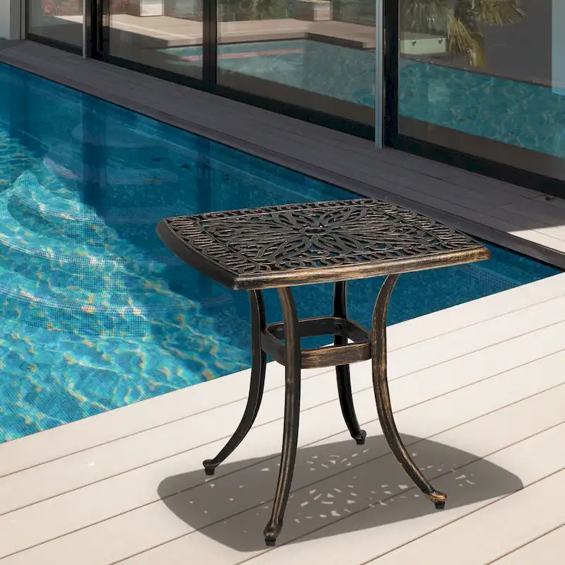 Square Garden Cast Aluminum Table