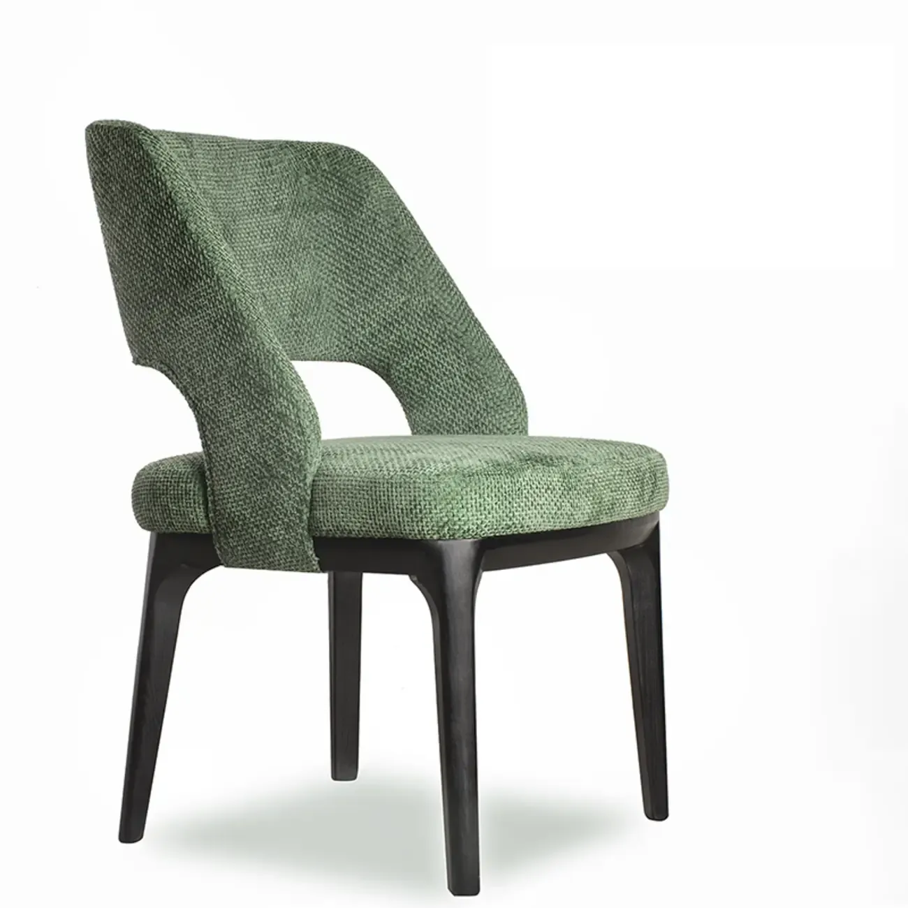 Modern Green Cotton Linen Upholstered Dining Chair