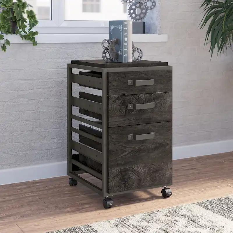 Refinery 3-drawer Mobile File Cabinet