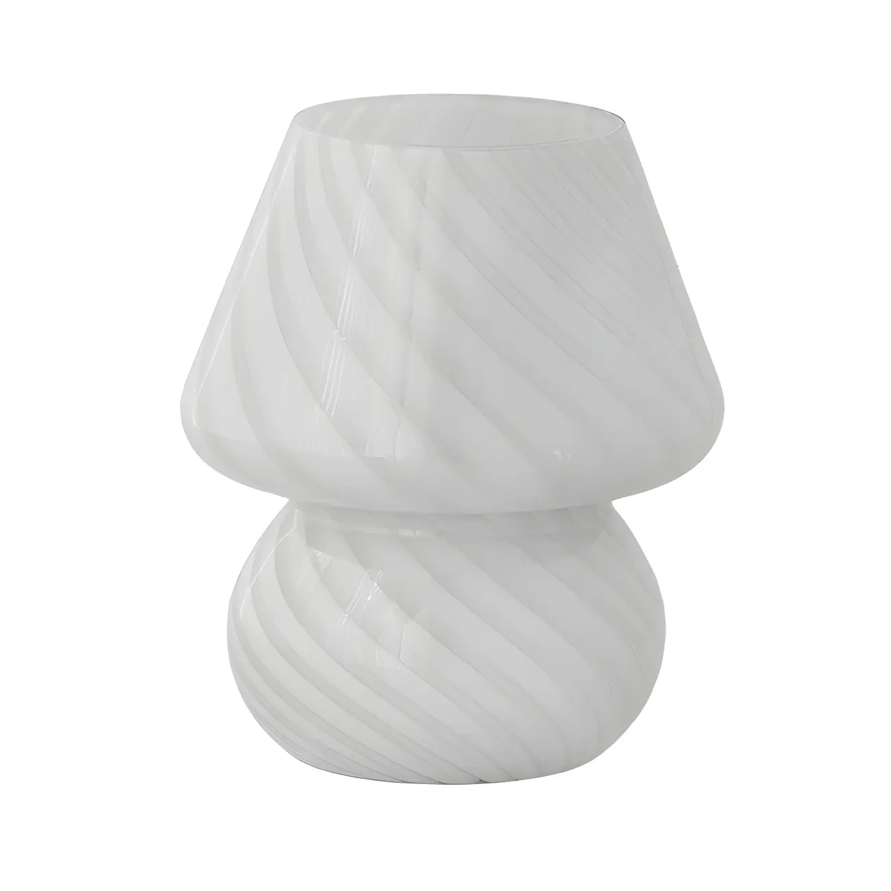 Compact Glass Table Lamp with Spiral Pattern for Residential