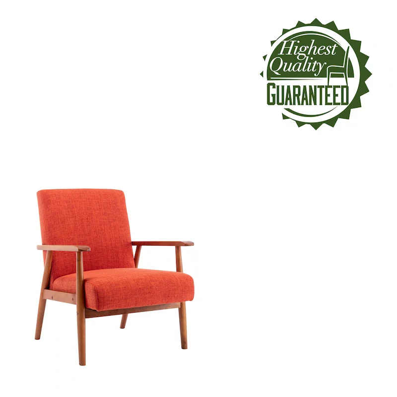 Gelso Fabric Accent Chair with Rubberwood Legs