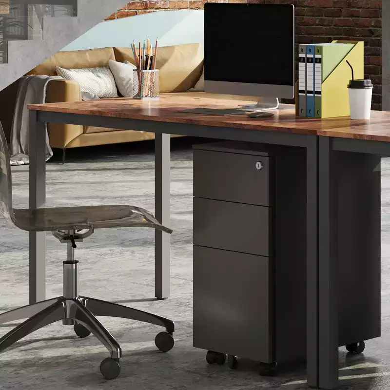 11.8 Slim Vertical File Cabinet, 3-Drawer Mobile Filing Cabinet for Home Office, Space-Saving Document Organizer with Lock