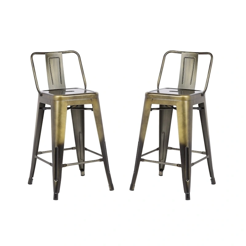 AC Pacific 30 Inch Metal Barstool Set of 2