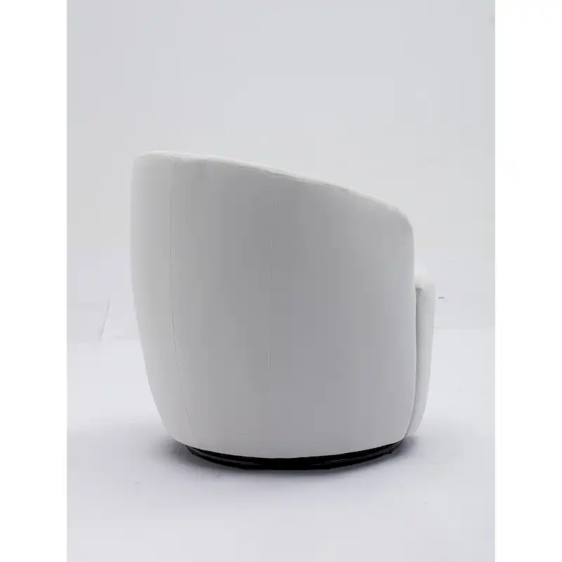 Velvet Fabric Swivel Barrel Chair with Black Powder Coating Metal Ring