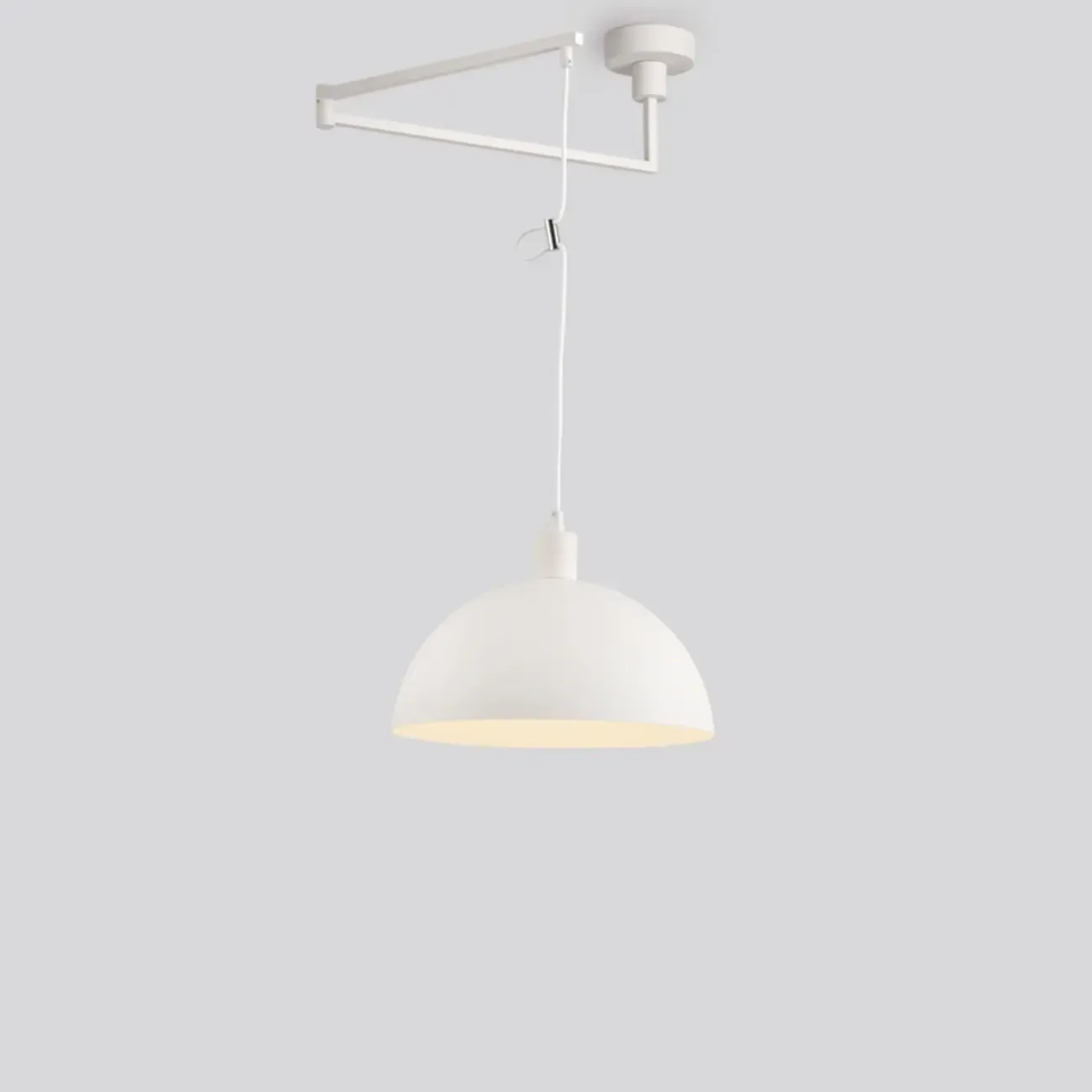 Adjustable Chrome Dome Swing Arm Kitchen Pendant Light from