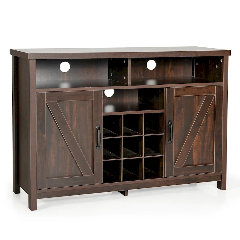 Buffet Sideboard Kitchen Storage Cabinet w Wine Rack 2 Door Cabinets