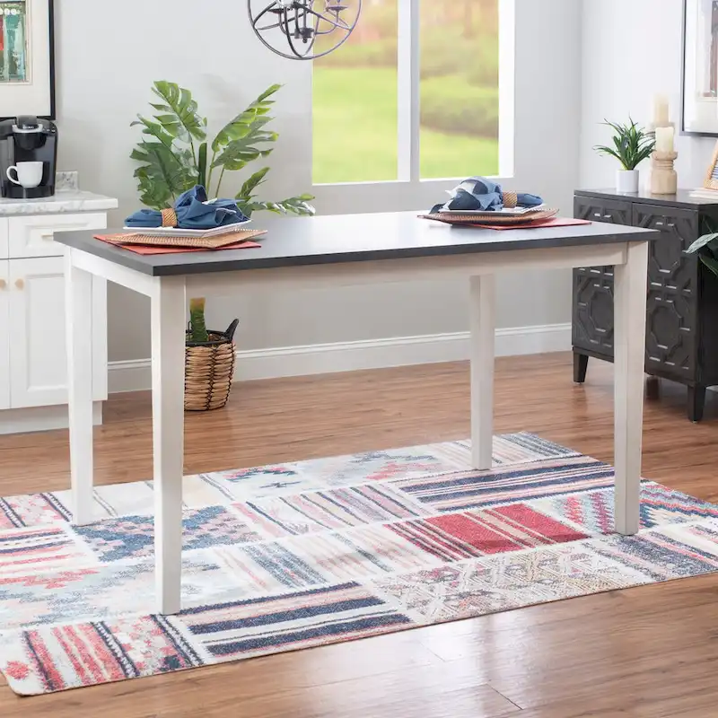 White Acacia Wood Counter Height Dining Table