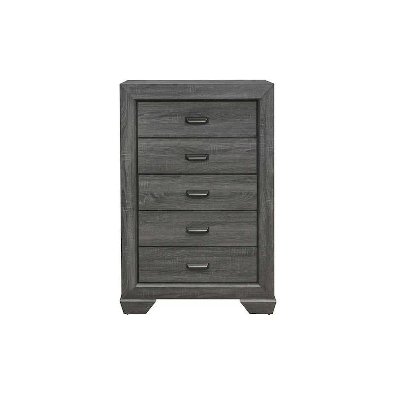 Valli 3 Piece Gray Modern Panel Bedroom Set