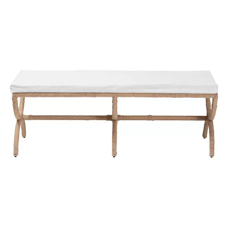 bali & pari Maliyah Natural Seagrass Accent Bench Natural Brown