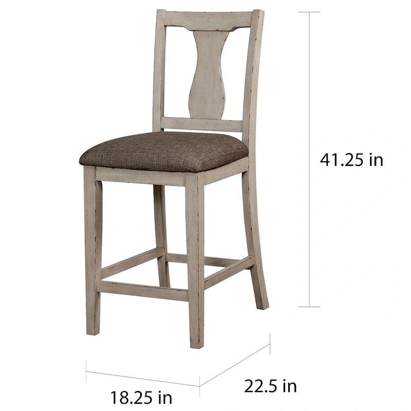 Merichleri Rustic Antique White Wood 5-Piece Counter Height Dining Set by Copper Grove