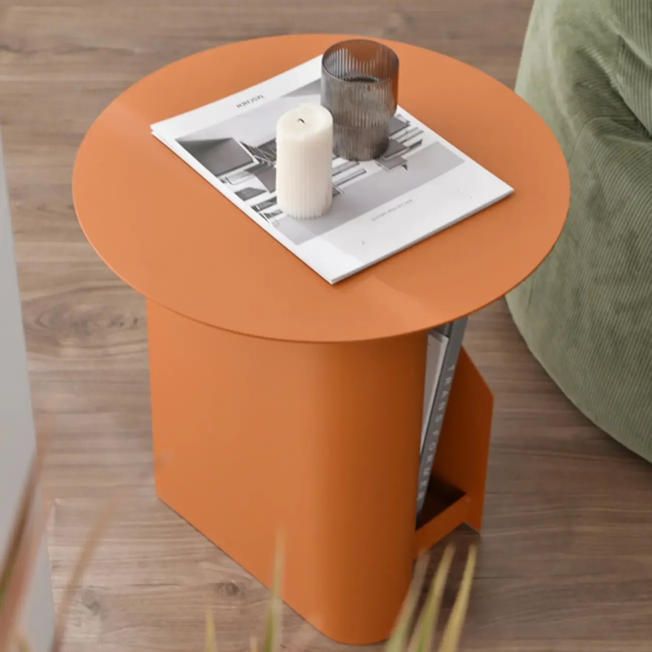 Scandinavian Abstract Iron Small Round Side Table