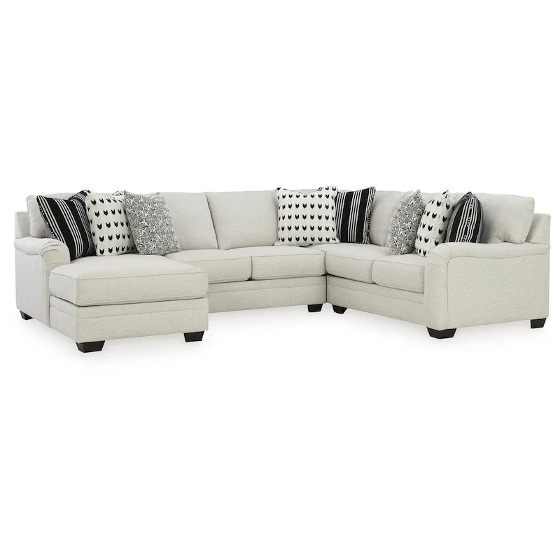 Signature Design by Ashley Huntsworth Dove Gray 4-Piece Sectional with Chaise - 128W x 99D x 38H