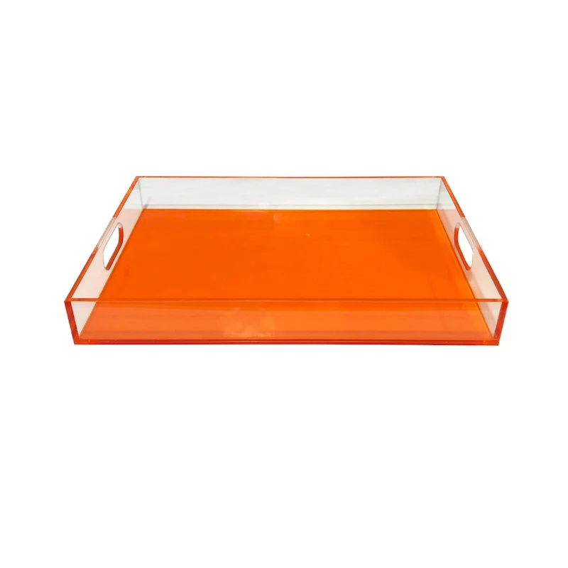 Neon Orange SQ Lucite Tray