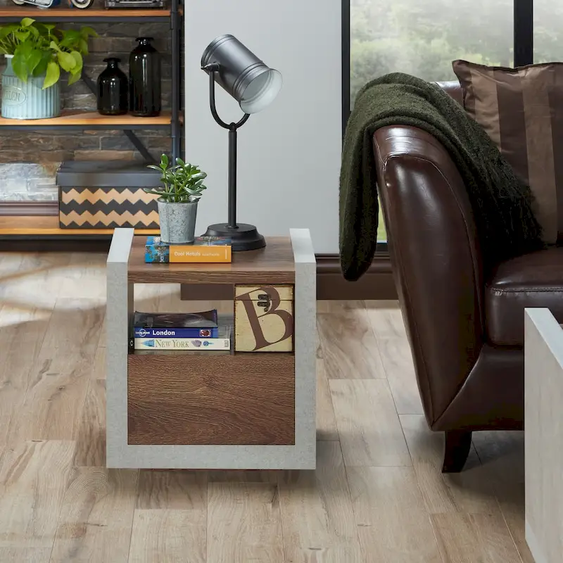 Kendelle Industrial 18-inch 1-Shelf Side Table by Furniture of America