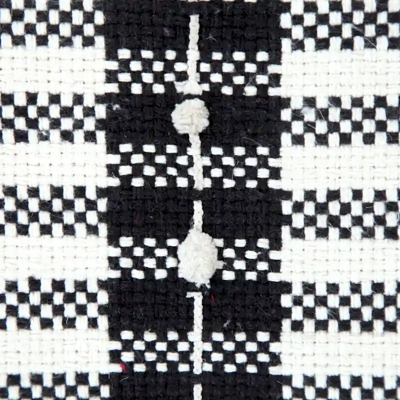 HomeRoots 18  White 100% Cotton Ottoman