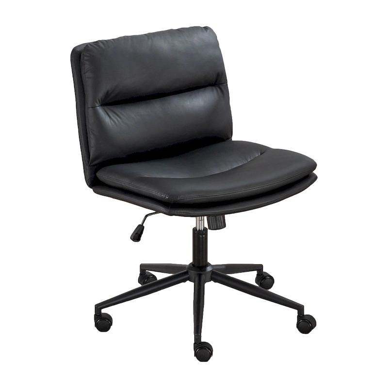 Roundhill Bizerte Adjustable Swivel Criss Cross Chair, Wide Seat Office Chair Vanity Chair
