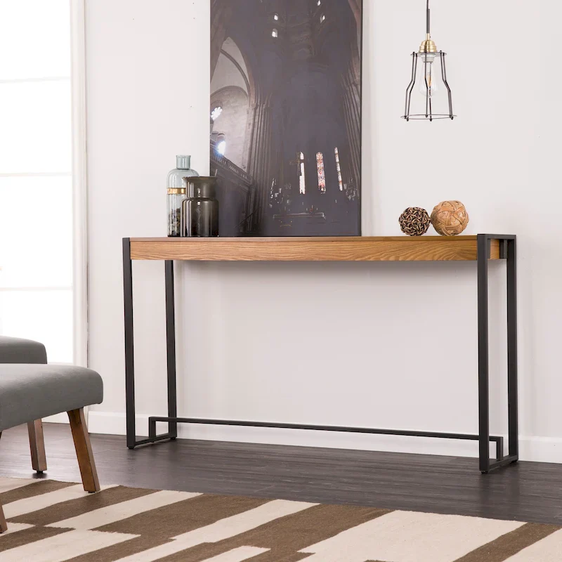 SEI Furniture Macen Modern Narrow Industrial Console Table