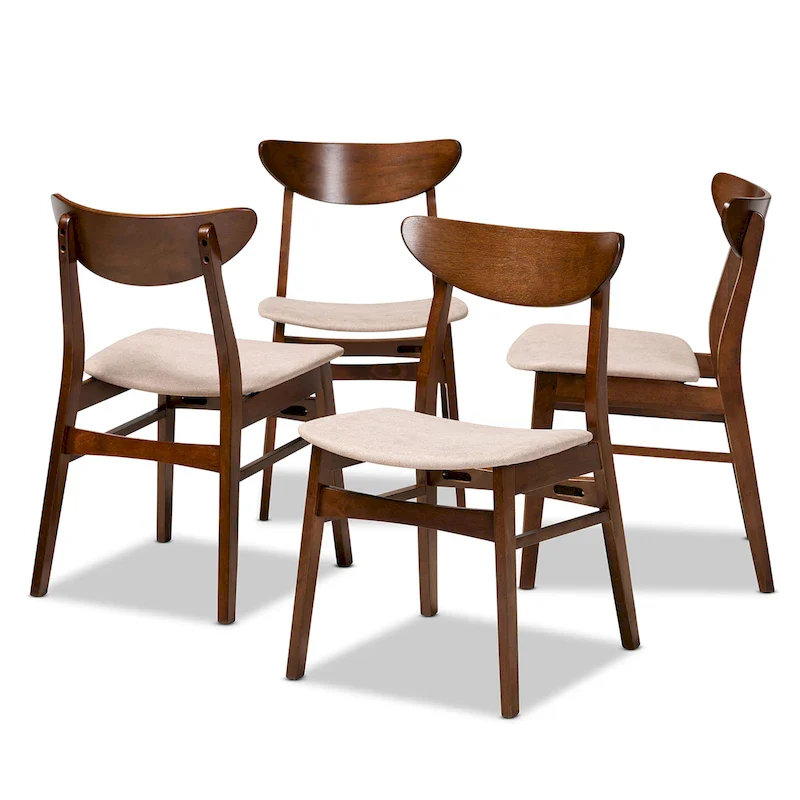Parlin Mid-Century Modern Transitional 4-Piece Dining Chair Set