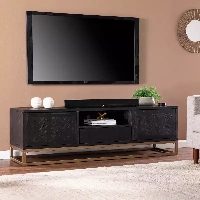 Dessingham Reclaimed Wood TV/Media Stand - Black - SEI