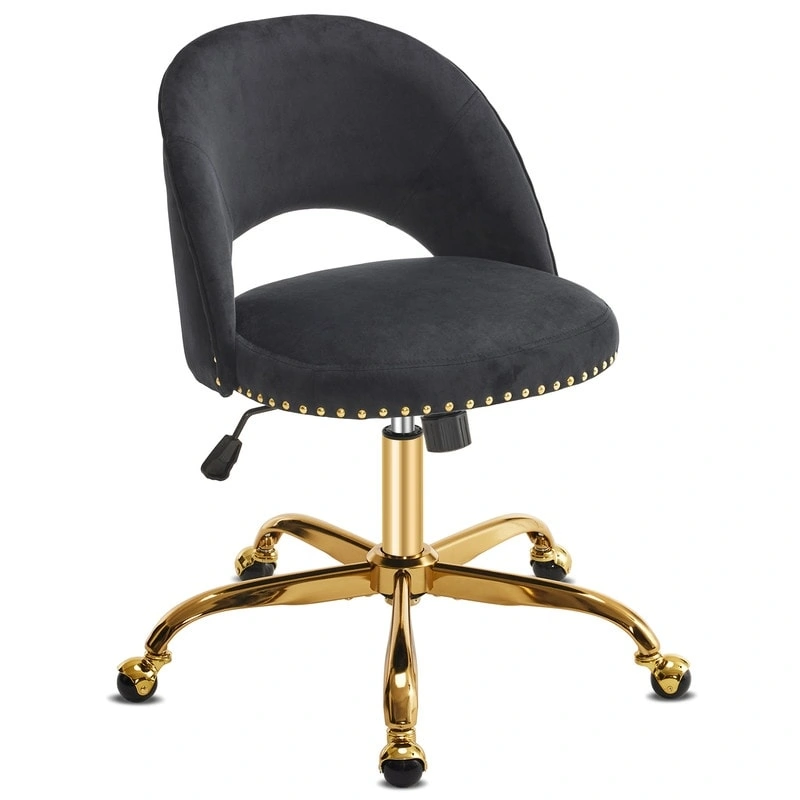 Office Chair Velvet Desk Chair Swivel Armchair Cute Modern Fabric Home Office Desk Chairs with Wheels