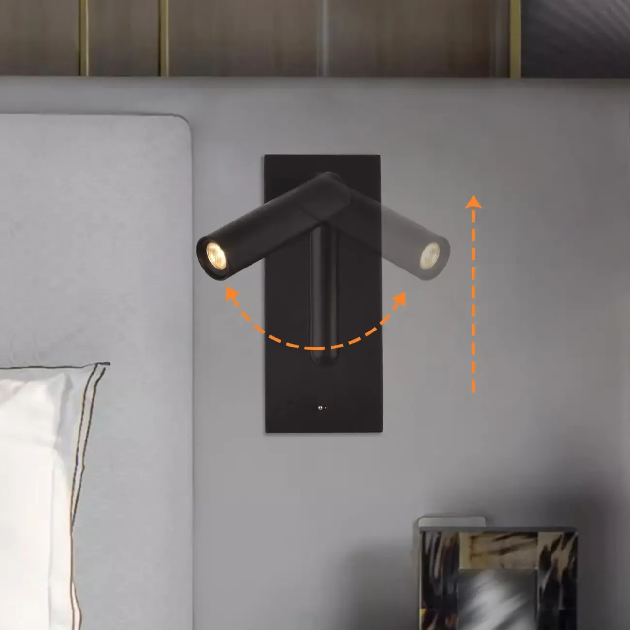 Modern Rotatable Metal Bedside LED Reading Wall Sconce