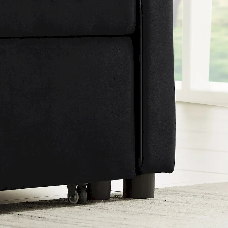 Velvet Convertible Loveseat Sleeper Sofa Couch with 2 Pillows