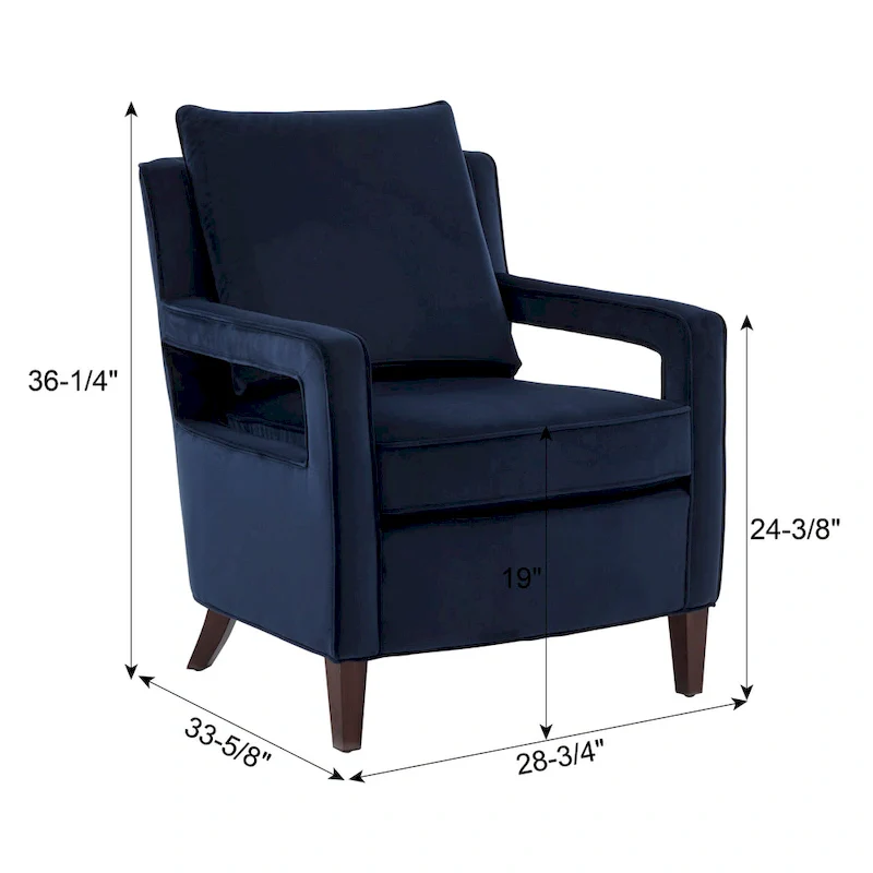 Quinn Velvet Accent Arm Chair by