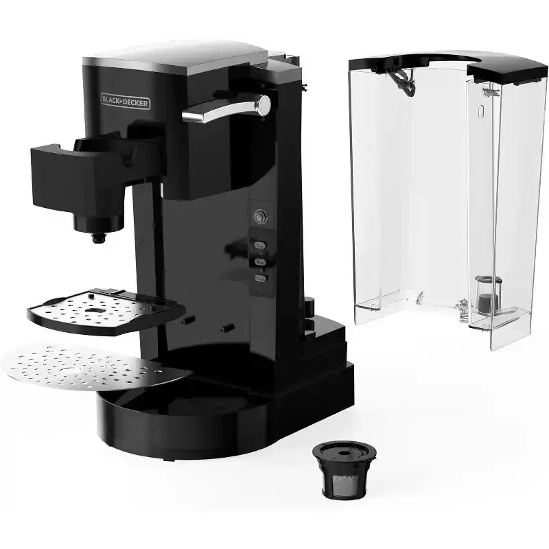 BLACK+DECKER Family Single Serve K-Cup Brewer: Lrg 50oz Water Reservoir, Versatile Grnd Coffee  K-Cup Compatibility, Adjustable Tray for Travel Mugs