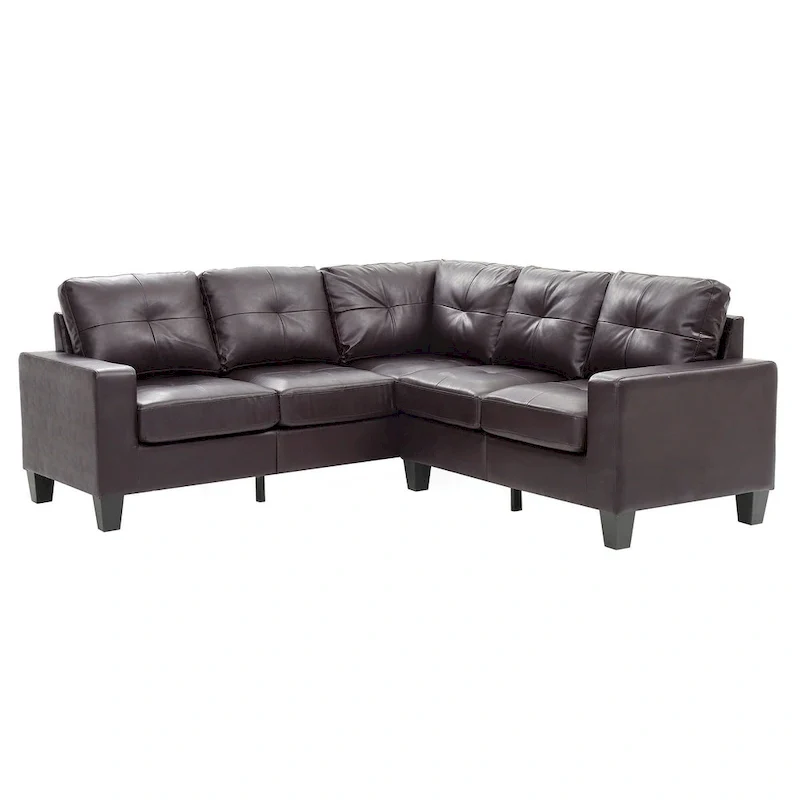 Newbury 82 in. W 2-piece Faux Leather L Shape Sectional Sofa - 32 L x 82 W x 35 H